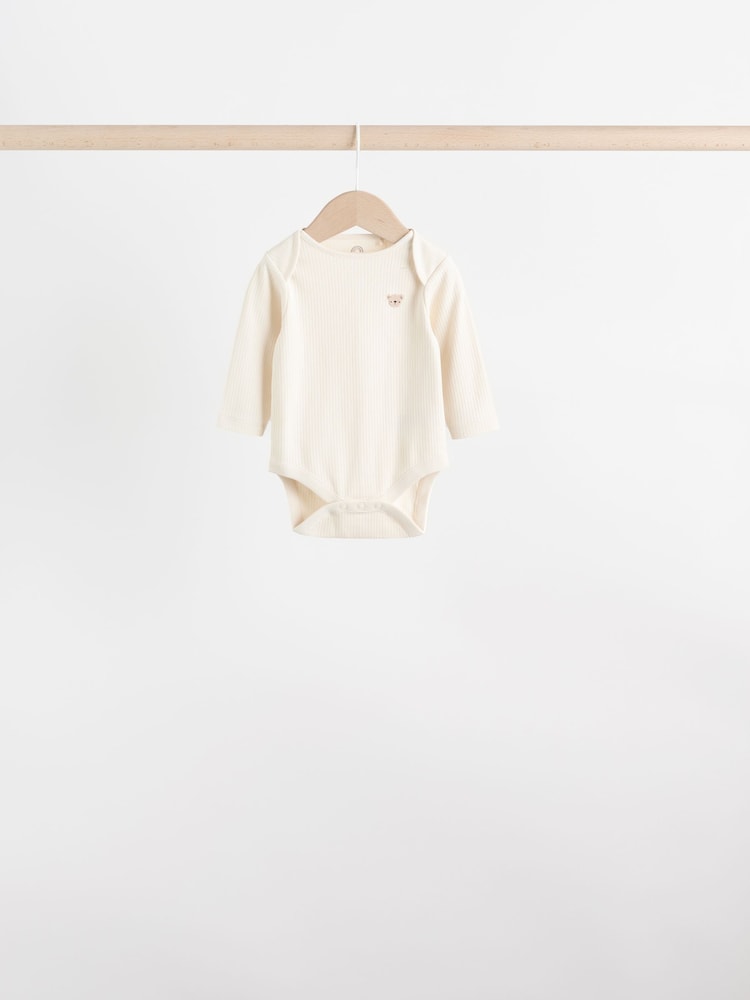 Neutral Bear Baby Long Sleeve Bodysuits 5 Pack - Image 2 of 15