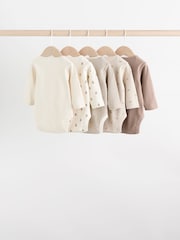 Neutral Bear Baby Long Sleeve Bodysuits 5 Pack - Image 7 of 15