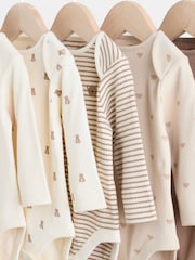 Neutral Bear Baby Long Sleeve Bodysuits 5 Pack - Image 9 of 15