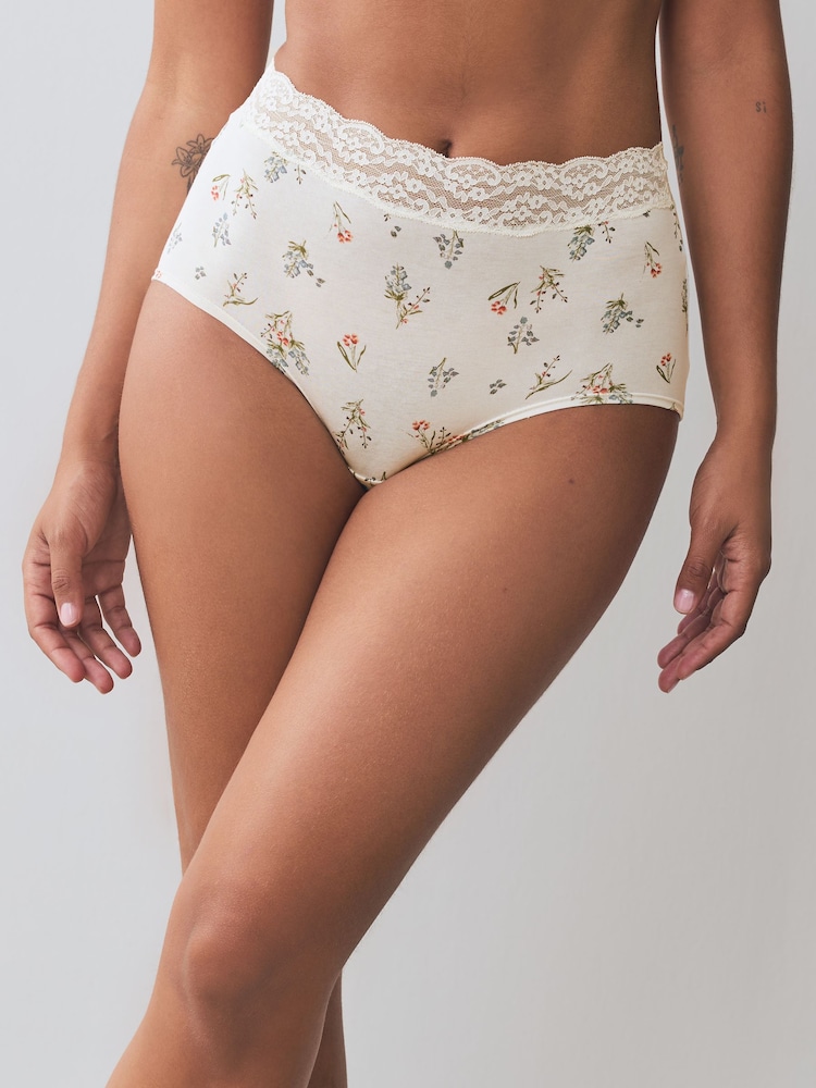 Green Ditsy Floral Full Brief Lace Knickers 4 Pack - Image 2 of 10 Green Ditsy Floral Full Brief Lace Knickers 4 Pack - Image 2 of 10