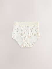 Green Ditsy Floral Full Brief Lace Knickers 4 Pack - Image 5 of 10