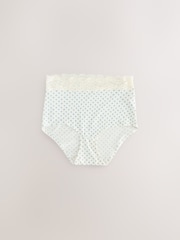 Green Ditsy Floral Full Brief Lace Knickers 4 Pack - Image 6 of 10