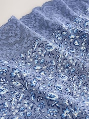 Blue Ditsy Floral Full Brief Lace Knickers 4 Pack - Image 10 of 10