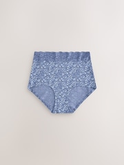 Blue Ditsy Floral Full Brief Lace Knickers 4 Pack - Image 5 of 10