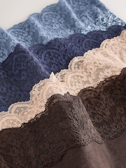 Blue Ditsy Floral Full Brief Lace Knickers 4 Pack - Image 9 of 10