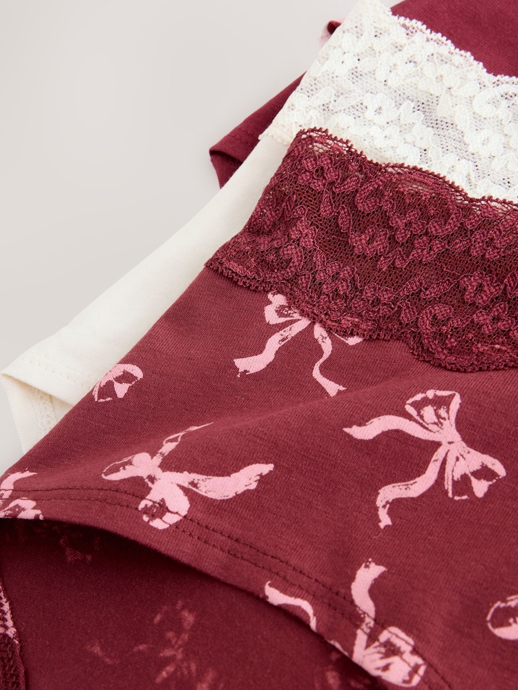 Berry Bow Print Midi Lace Knickers 4 Pack - Image 10 of 10 Berry Bow Print Midi Lace Knickers 4 Pack - Image 10 of 10