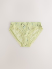 Green Ditsy Floral High Leg Lace Knickers 4 Pack - Image 7 of 10
