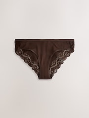Blue Ditsy Floral Bikini Lace Knickers 4 Pack - Image 8 of 10