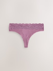 Green Ditsy Floral Thong Lace Knickers 4 Pack - Image 6 of 11