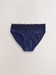 Blue Ditsy Floral High Leg Lace Knickers 4 Pack - Image 6 of 10