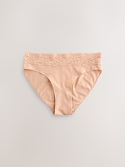 Blue Ditsy Floral High Leg Lace Knickers 4 Pack - Image 7 of 10