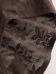 Cream/Chocolate/Burgundy Midi All Over Lace No VPL Knickers 3 Pack - Image 14 of 14