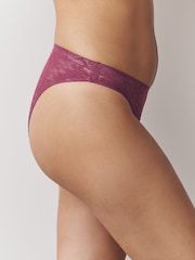 Cream/Chocolate/Burgundy High Leg All Over Lace No VPL Knickers 3 Pack - Image 12 of 13