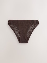 Cream/Chocolate/Burgundy High Leg All Over Lace No VPL Knickers 3 Pack - Image 4 of 13