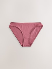 Black/Rose/Olive High Rise High Leg Cotton Rib Knickers 3 Pack - Image 2 of 6