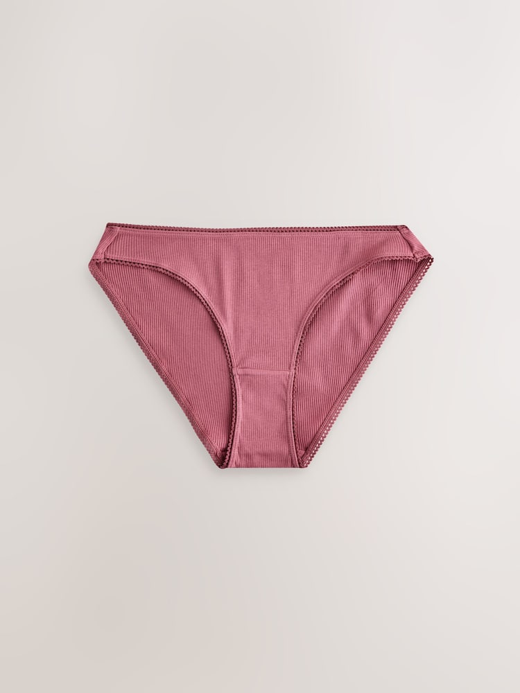 Black/Rose/Olive High Rise High Leg Cotton Rib Knickers 3 Pack - Image 2 of 6 Black/Rose/Olive High Rise High Leg Cotton Rib Knickers 3 Pack - Image 2 of 6