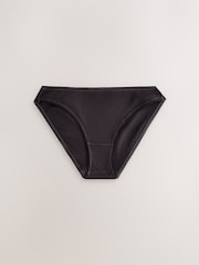 Black/Rose/Olive High Rise High Leg Cotton Rib Knickers 3 Pack - Image 4 of 6