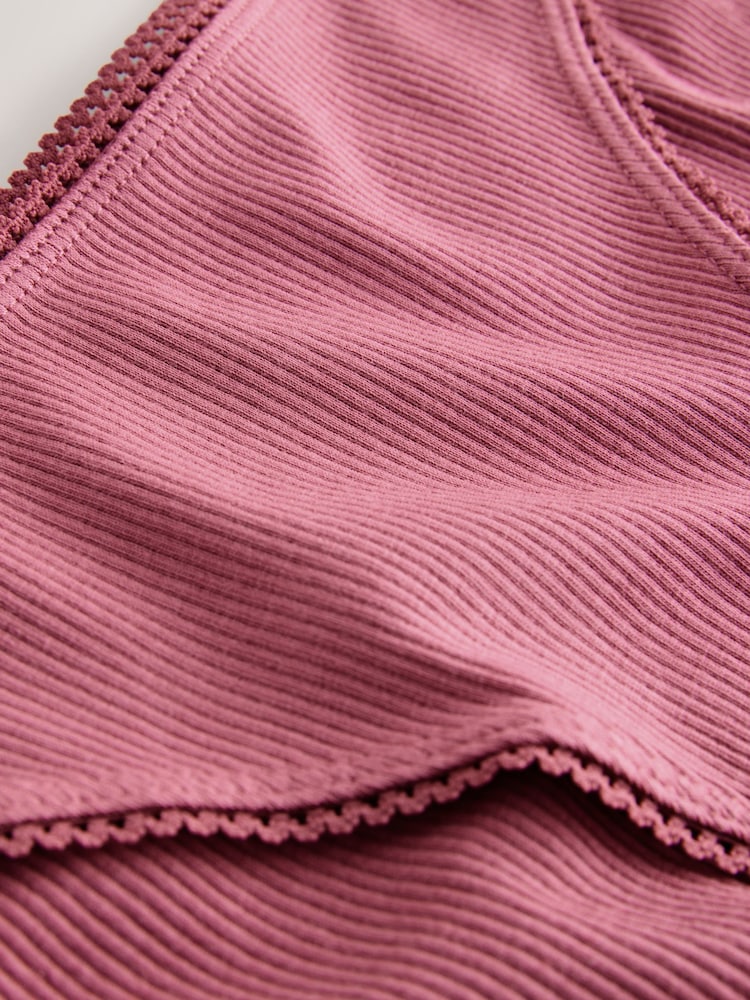 Black/Rose/Olive High Rise High Leg Cotton Rib Knickers 3 Pack - Image 6 of 6 Black/Rose/Olive High Rise High Leg Cotton Rib Knickers 3 Pack - Image 6 of 6
