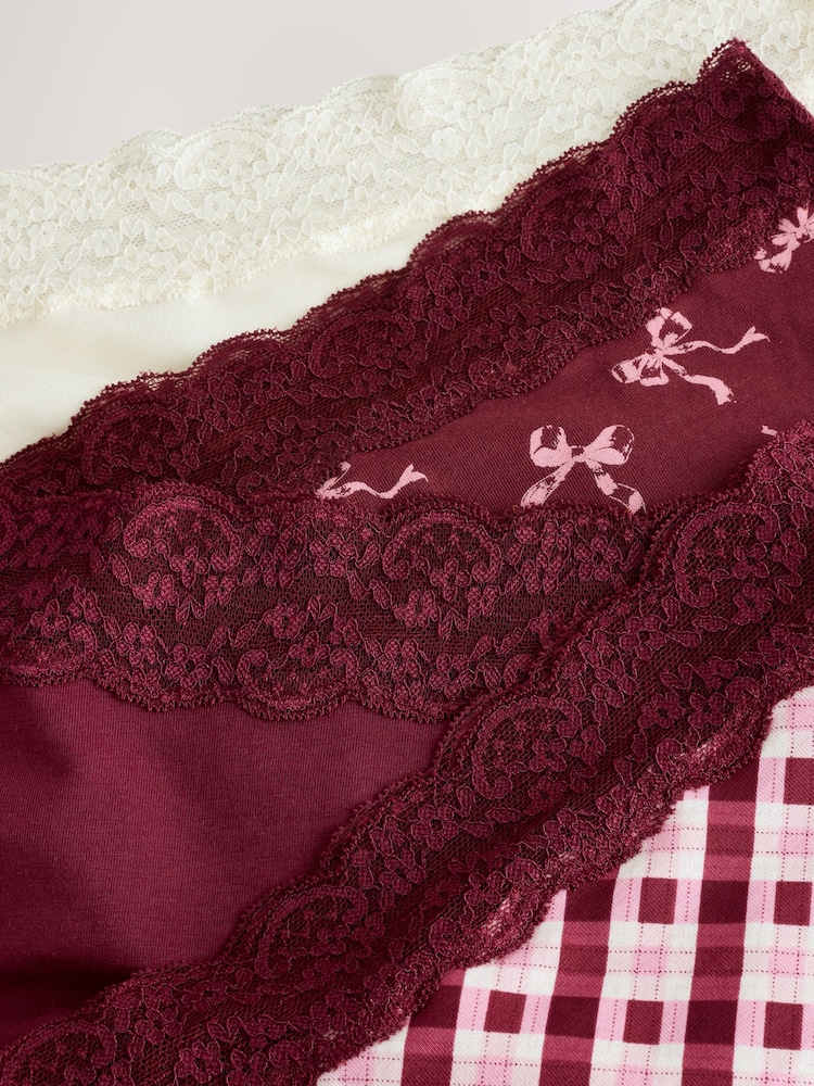 Berry Red Full Brief Lace Knickers 4 Pack - Image 10 of 10 Berry Red Full Brief Lace Knickers 4 Pack - Image 10 of 10
