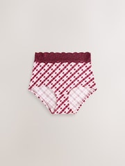 Berry Red Full Brief Lace Knickers 4 Pack - Image 5 of 10