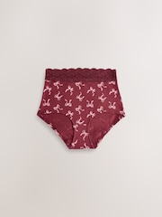 Berry Red Full Brief Lace Knickers 4 Pack - Image 7 of 10