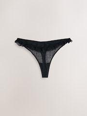 Red / Black Thong Heart Mesh Flocked Knickers 2 Pack - Image 7 of 10