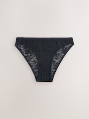 Black High Leg All Over Lace No VPL Knickers 3 Pack - Image 2 of 13