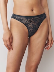 Black High Leg All Over Lace No VPL Knickers 3 Pack - Image 7 of 13