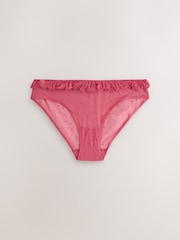Red / Black Brazilian Heart Mesh Flocked Knickers 2 Pack - Image 8 of 11