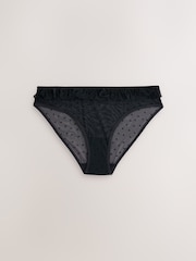 Red / Black Brazilian Heart Mesh Flocked Knickers 2 Pack - Image 9 of 11