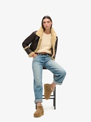 Superdry Brown Suede Sherpa Platform Boots - Image 6 of 6