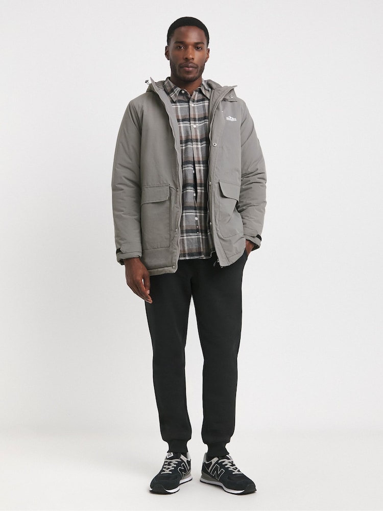 Snowdonia Grey Showerproof Padded Hooded Jacket - Image 1 of 5