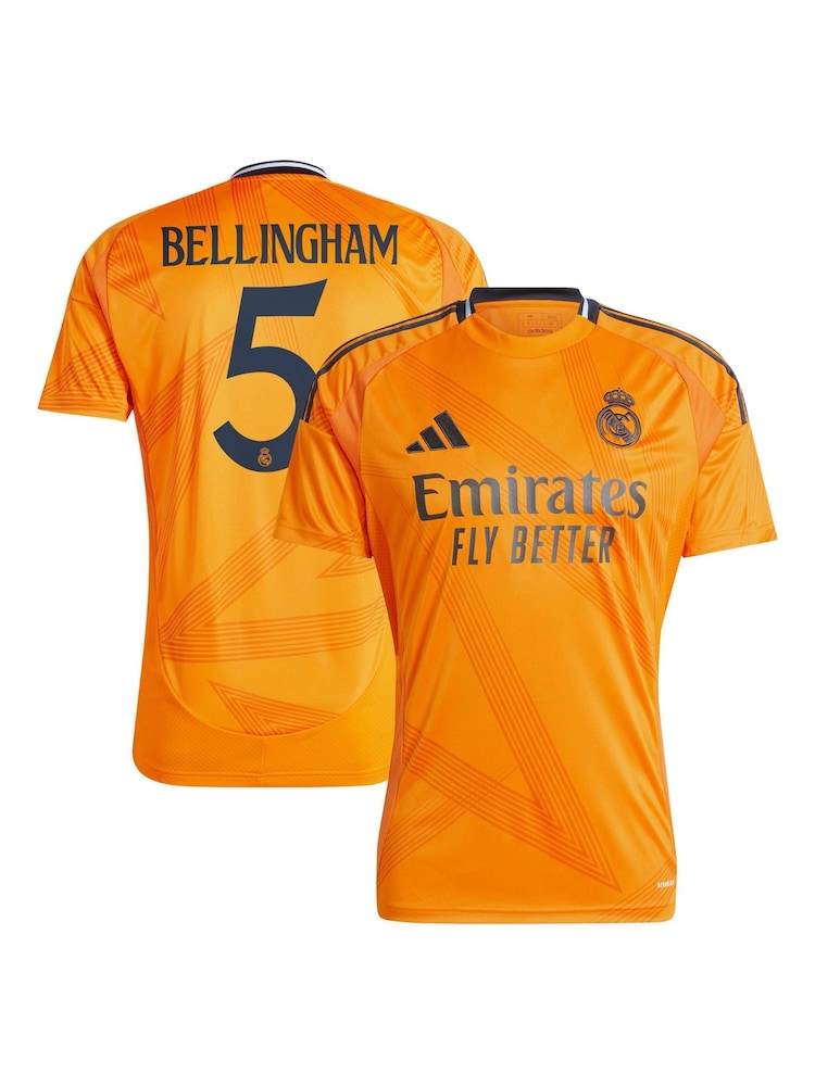 adidas Orange Real Madrid Away Shirt 2024-25 Bellingham 5 - Image 1 of 3