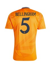 adidas Orange Real Madrid Away Shirt 2024-25 Bellingham 5 - Image 3 of 3