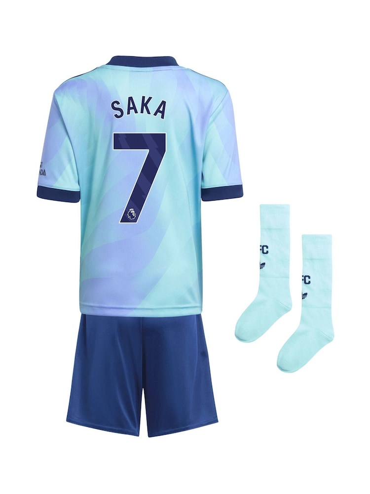 adidas Blue Arsenal Third Minikit Shirt 2024-25 - Image 3 of 3