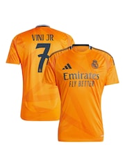 adidas Orange Real Madrid Away Shirt 2024-25 Vini Jr. 7 - Image 1 of 3