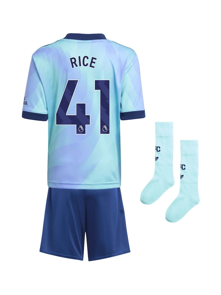 adidas Blue Arsenal Third Minikit Shirt 2024-25 - Image 3 of 3