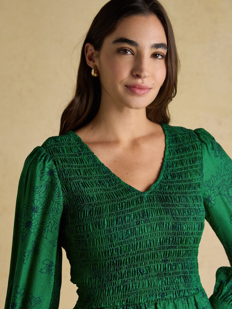 Verde - Rochie încrețită Joules Lilliana - Image 3 of 7