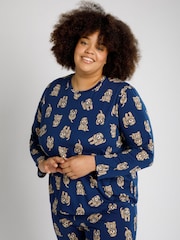 Pijama largo de cuello redondo estampado Cockapoo de Chelsea Peers - Imagen 3 de 5