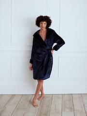 Chelsea Peers Blue Fleece Dressing Gown - Image 1 of 4