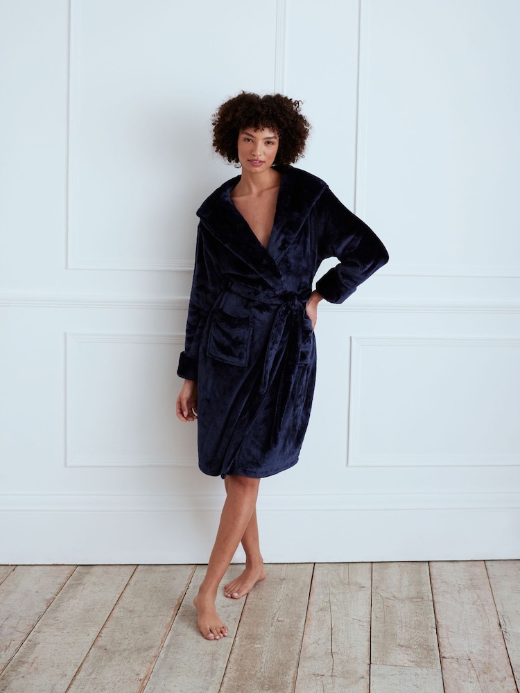 Chelsea Peers Blue Fleece Dressing Gown - Image 1 of 4