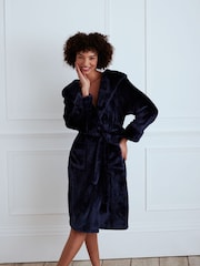 Chelsea Peers Blue Fleece Dressing Gown - Image 3 of 4