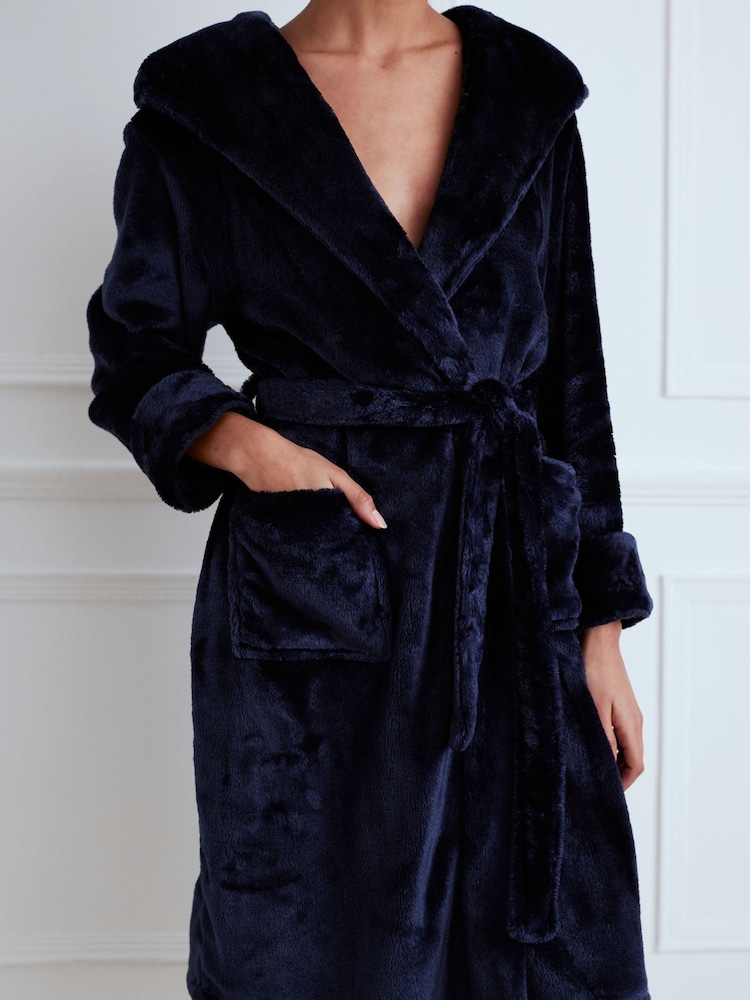 Chelsea Peers Blue Fleece Dressing Gown - Image 4 of 4 Chelsea Peers Blue Fleece Dressing Gown - Image 4 of 4