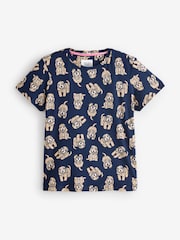 Chelsea Peers Blue Short Pyjamas Cockapoo Print Crewneck Long Pyjama Set - Image 2 of 3