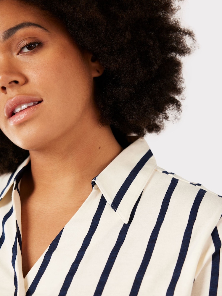 Chelsea Peers Blue 100% Organic Cotton Curve Stripe Short Pyjamas Set - Image 5 of 5