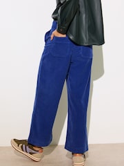 Oliver Bonas Blue Corduroy Cropped Wide Leg Trousers - Image 2 of 7