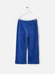 Oliver Bonas Blue Corduroy Cropped Wide Leg Trousers - Image 4 of 7