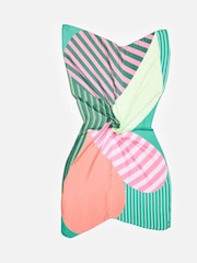 Oliver Bonas Natural Green And Pink Abstract Striped Lightweight Scarf - Image 2 of 6