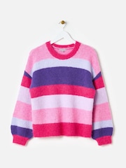Oliver Bonas Purple Striped Knitted Jumper - Image 3 of 8