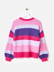 Oliver Bonas Purple Striped Knitted Jumper - Image 4 of 8